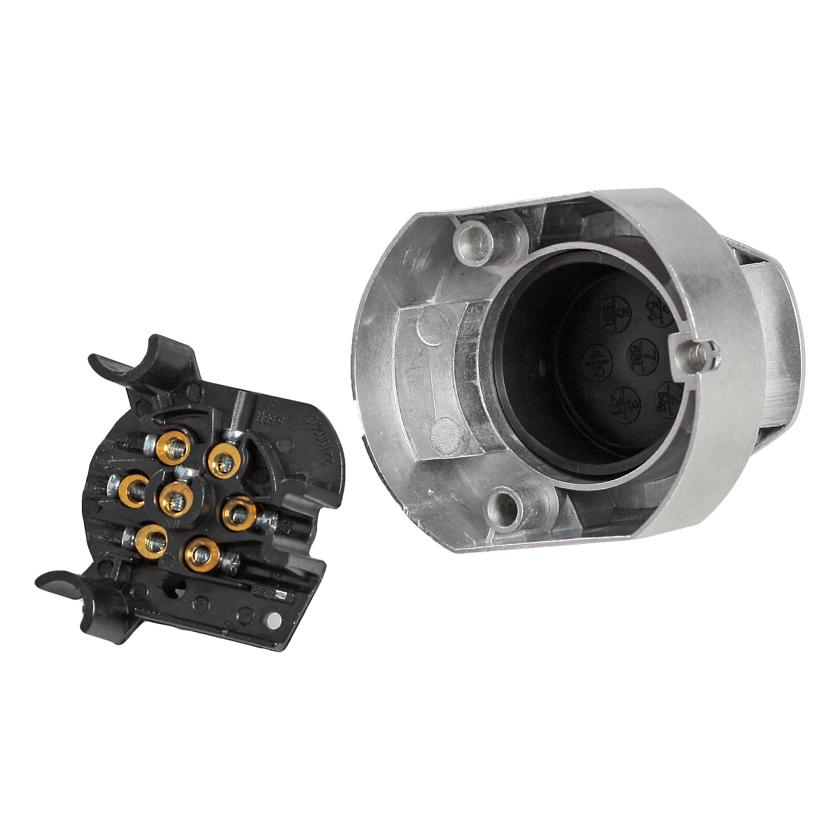 Розетка фаркопа 12В 7 контактов металл