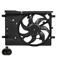 Электровентилятор охлаждения для автомобилей Opel Corsa D (06-) (с кожухом)