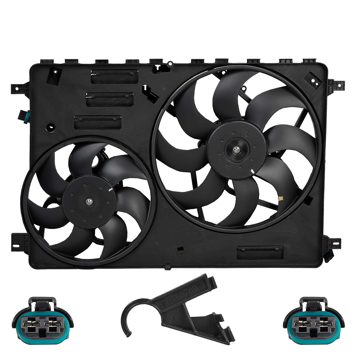 Электровентилятор охлаждения для автомобилей Land Rover Freelander II (06-) 2.2d (2 вент.) (с кожухом)