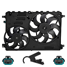 Электровентилятор охлаждения для автомобилей Land Rover Freelander II (06-) 2.2d (2 вент.) (с кожухом)