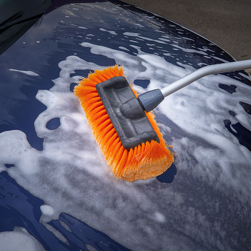 Швабра с насадкой для шланга, наклонной щеткой 29см и телескопической ручкой 140-200см