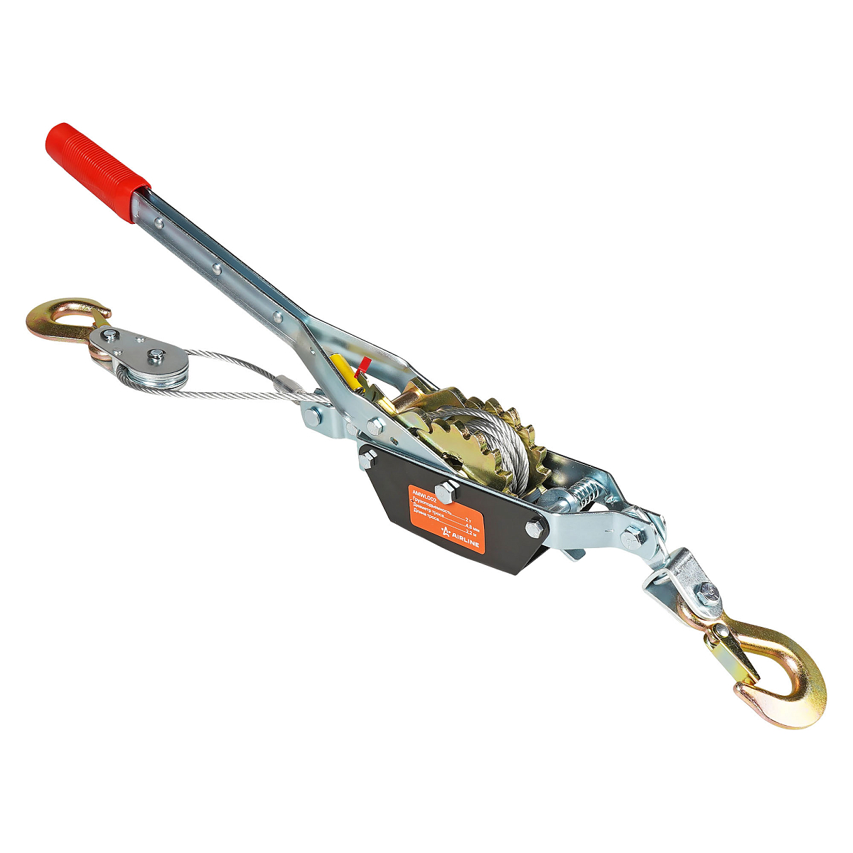 Лебедка ручная рычажная с двойным храповым механизмом 2 т, 2,2 м МП-серия