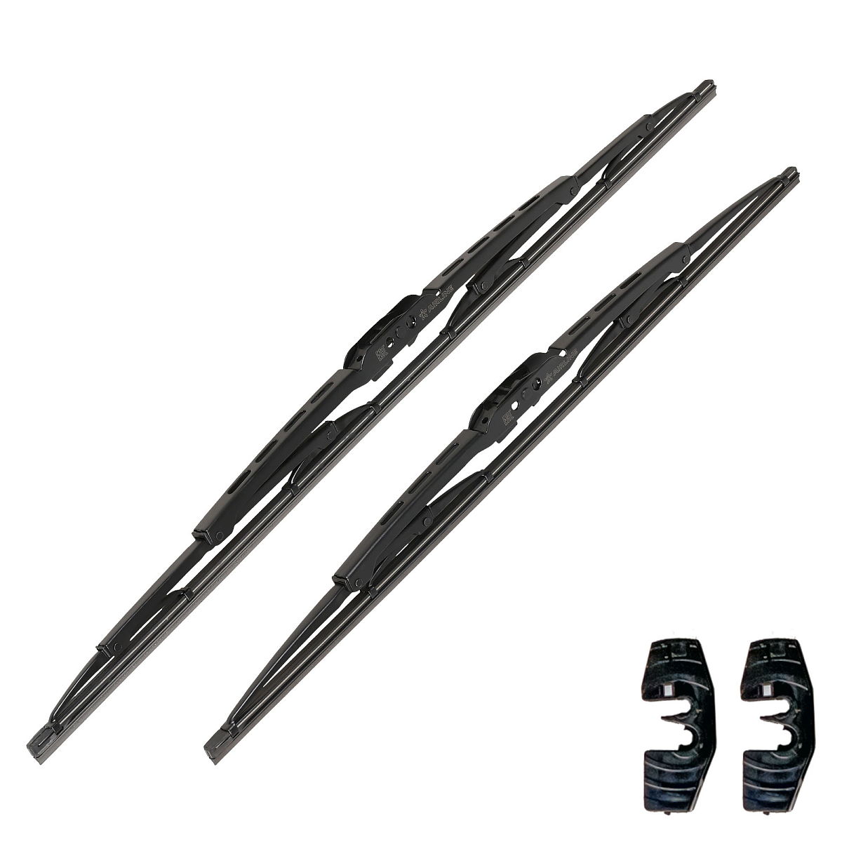 Щетки стеклооч комплект (2 штуки) 550/480мм (22"/19") каркасные с креплением "Крючок 9х3, 9х4 мм" (AWBJ005) МП-серия