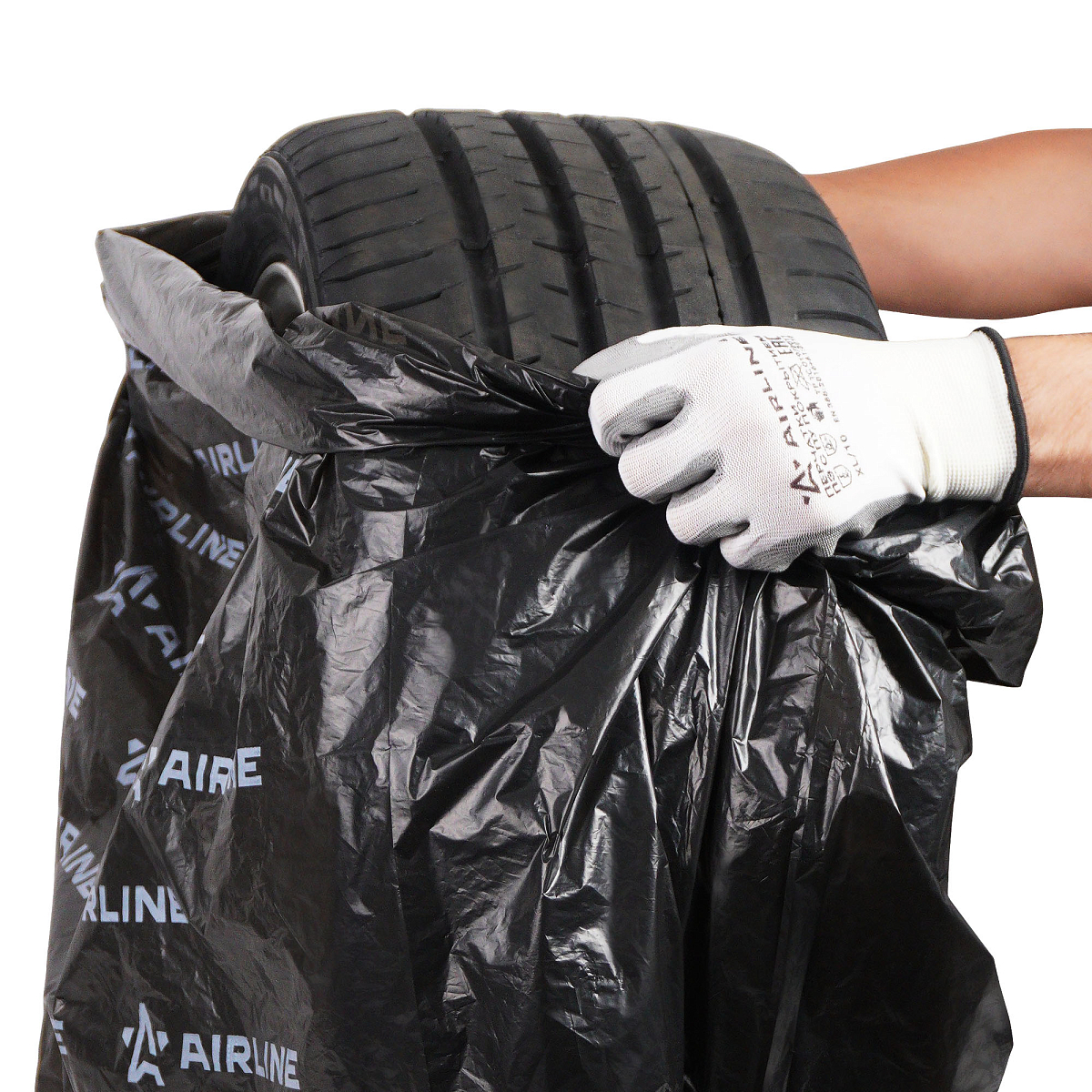 Пакеты для колес R12-22 PRO, 4 шт в пакете, 115x115 см, ПНД повыш.прочн. 25 мкм, черн.