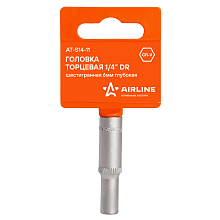 Головка торцевая 1/4"DR шестигранная 6мм, L=50мм пласт.подвес