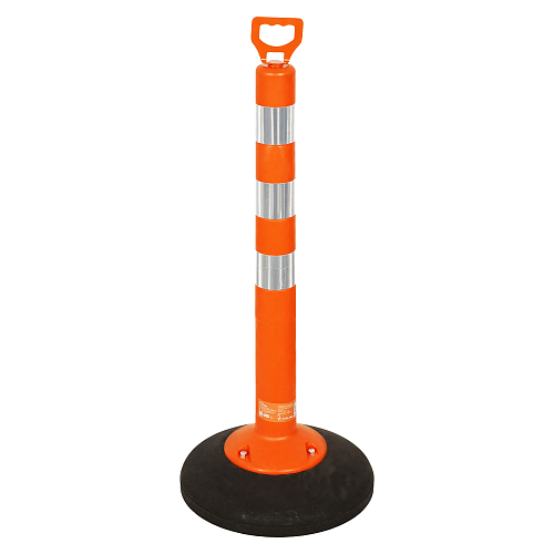 Столбик парковочный 750мм(СПУ) 3 световозвр.полосы, переносной с утяжел., пластик,оранж.