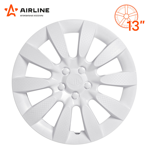 Колпаки колесные 13" "Торнадо", белый, карбон, компл. 2 шт.