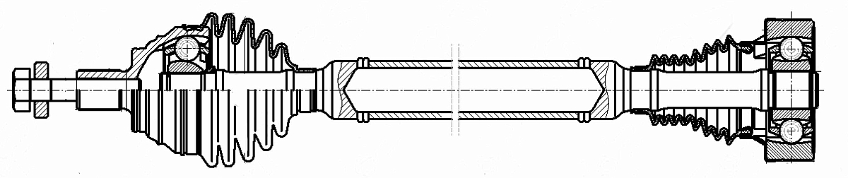 Привод передний правый для автомобилей Skoda Octavia A7 (13-) 1.2TSI 5MT