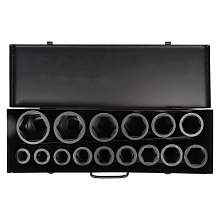 Набор головок ударных 1"DR L=60мм, 15пр. (22-60мм) металл.кейс