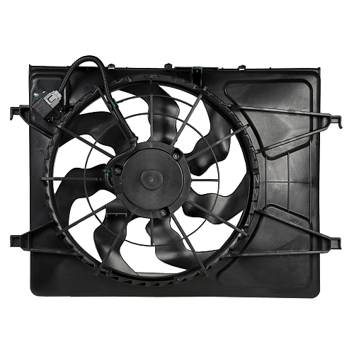 Электровентилятор охлаждения для автомобилей KIA CEED (07-)/Hyundai Elantra (HD) (06-) 1.4i/1.6i (с кожухом и резистором)