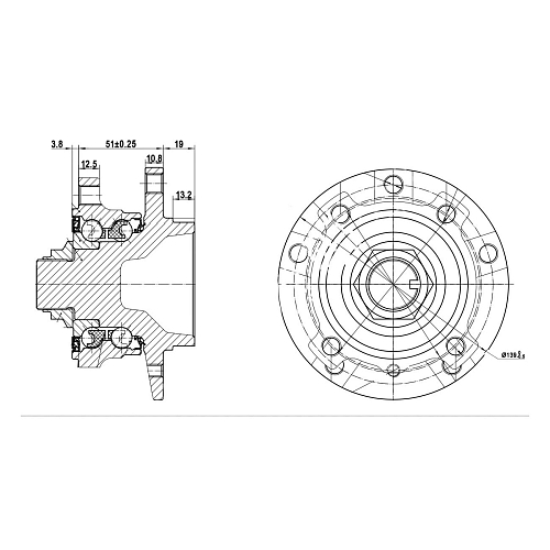 Ступица передняя в сборе с подшипником для автомобиля BMW 5 (95-)