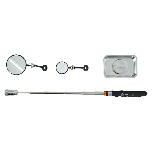 Инструмент инспекционный, набор 4пр. (захват телеск. с подсвет. 2.2кгс, зеркало телеск. D35, 57мм 2шт., магнит.тарелка 64х93мм)