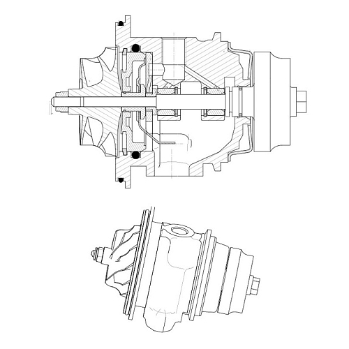 Картридж турбокомпрессора для а/м Boxer III /Citroen Jumper III (06-)/Ford Transit (06-) 2.2D/2.4D (тип TD03)