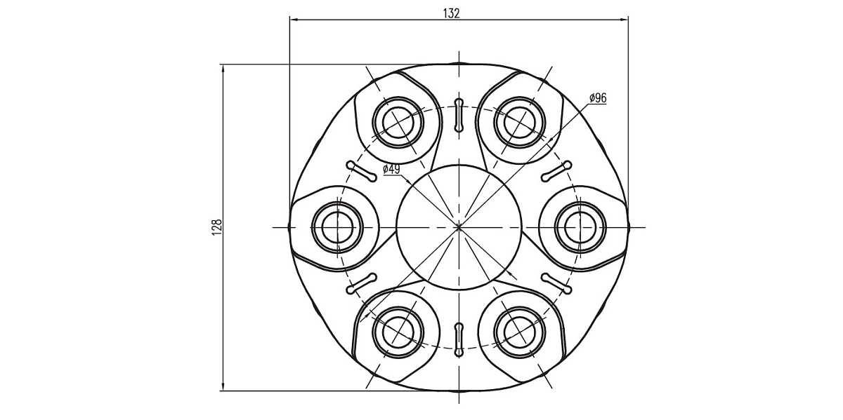 Муфта карданного вала для автомобилей BMW X5 E53 (99-)/E70 (07-) (задняя) (комплект с болтами)