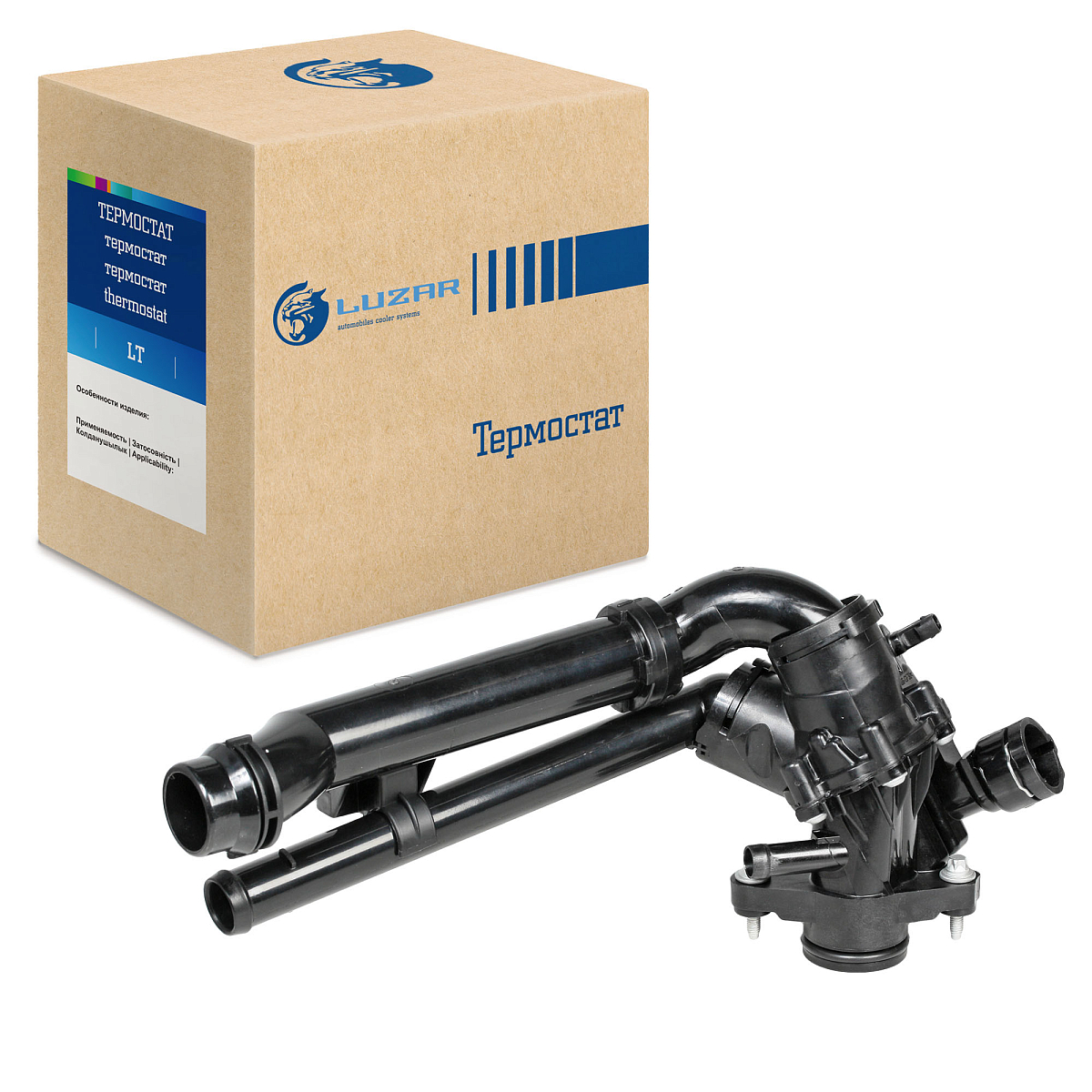 Термостат для автомобилей C (W205) (14-) [M274] (с пластиковым корпусом и дополнительным патрубком; прямые трубки)