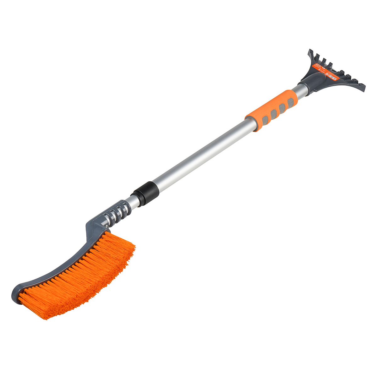 Щетка от снега и льда с телескоп. рукояткой и мягкой щетиной "Волна" + скребок (89-135см)