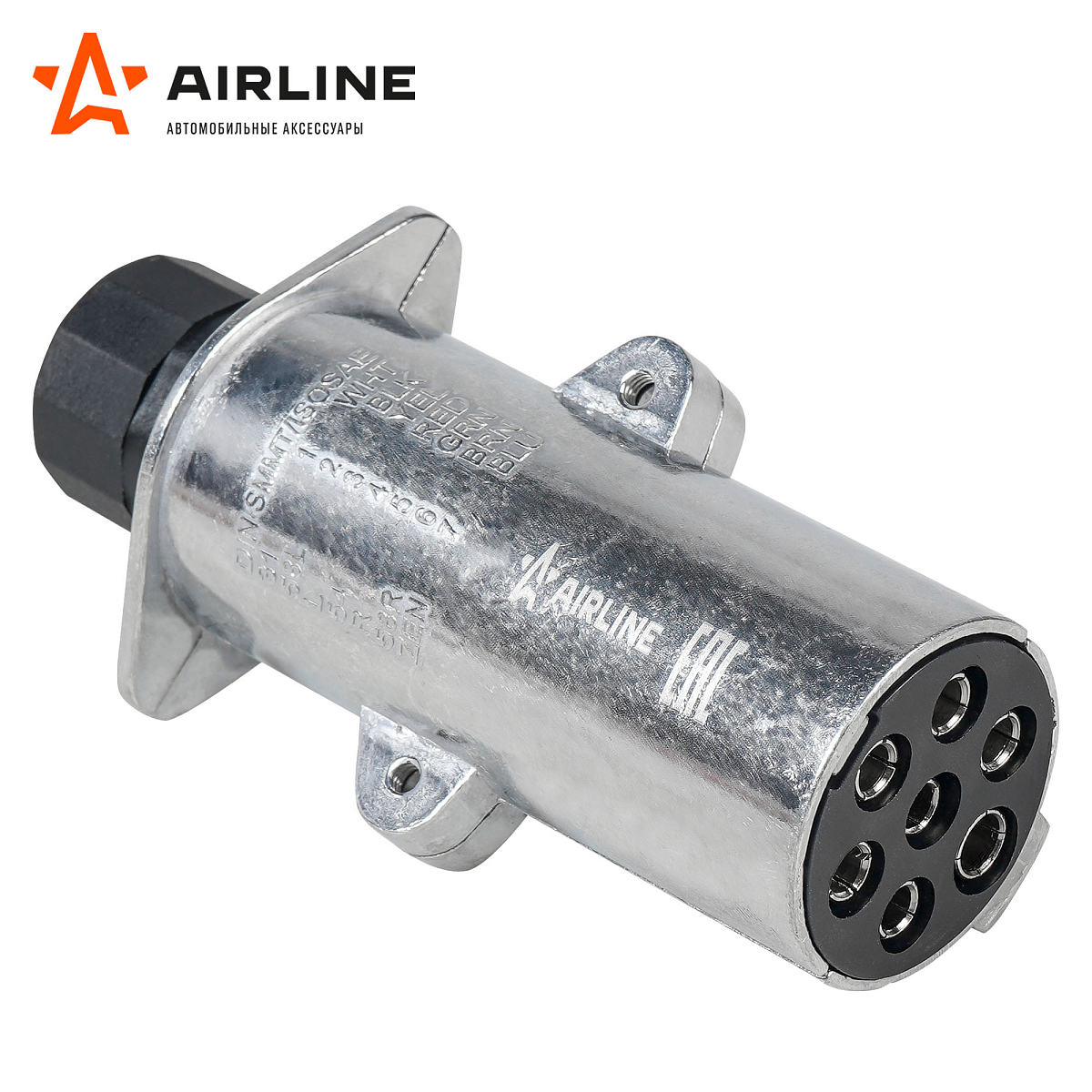 Вилка прицепа/тягача 24В тип-N 7 контактов металл (гайка)