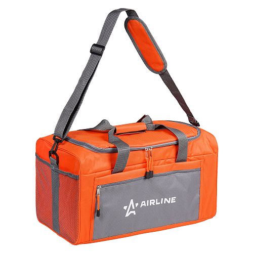 Сумка-холодильник (термосумка) 30л, 50*26*25см, цвет оранжевый/серый