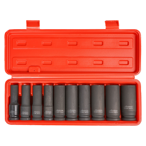 Набор головок ударных 1/2"DR L=78мм, 10пр. (10-24мм) пласт.кейс
