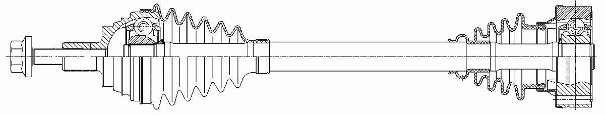 Привод передний левый для автомобилей Skoda Octavia A7 (13-) 1.2TSI 5MT