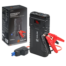 Аккумулятор пусковой (Booster) 16000мАч, 2000А, 14.8V, умные провода, пуск ДВС 5.0d, кейс