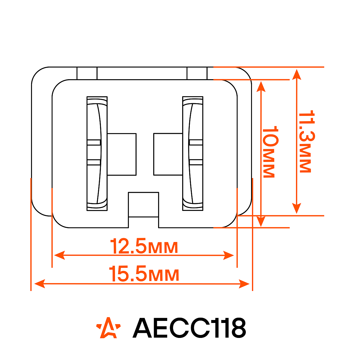 Разъём 2 pin с проводами межжгутовой серии 6.3 мама