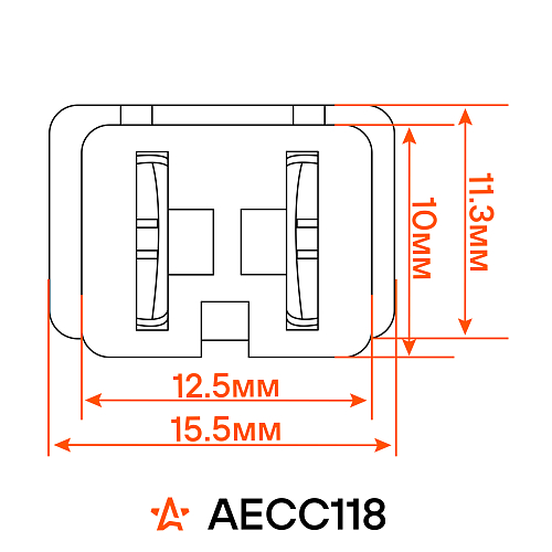 Разъём 2 pin с проводами межжгутовой серии 6.3 мама