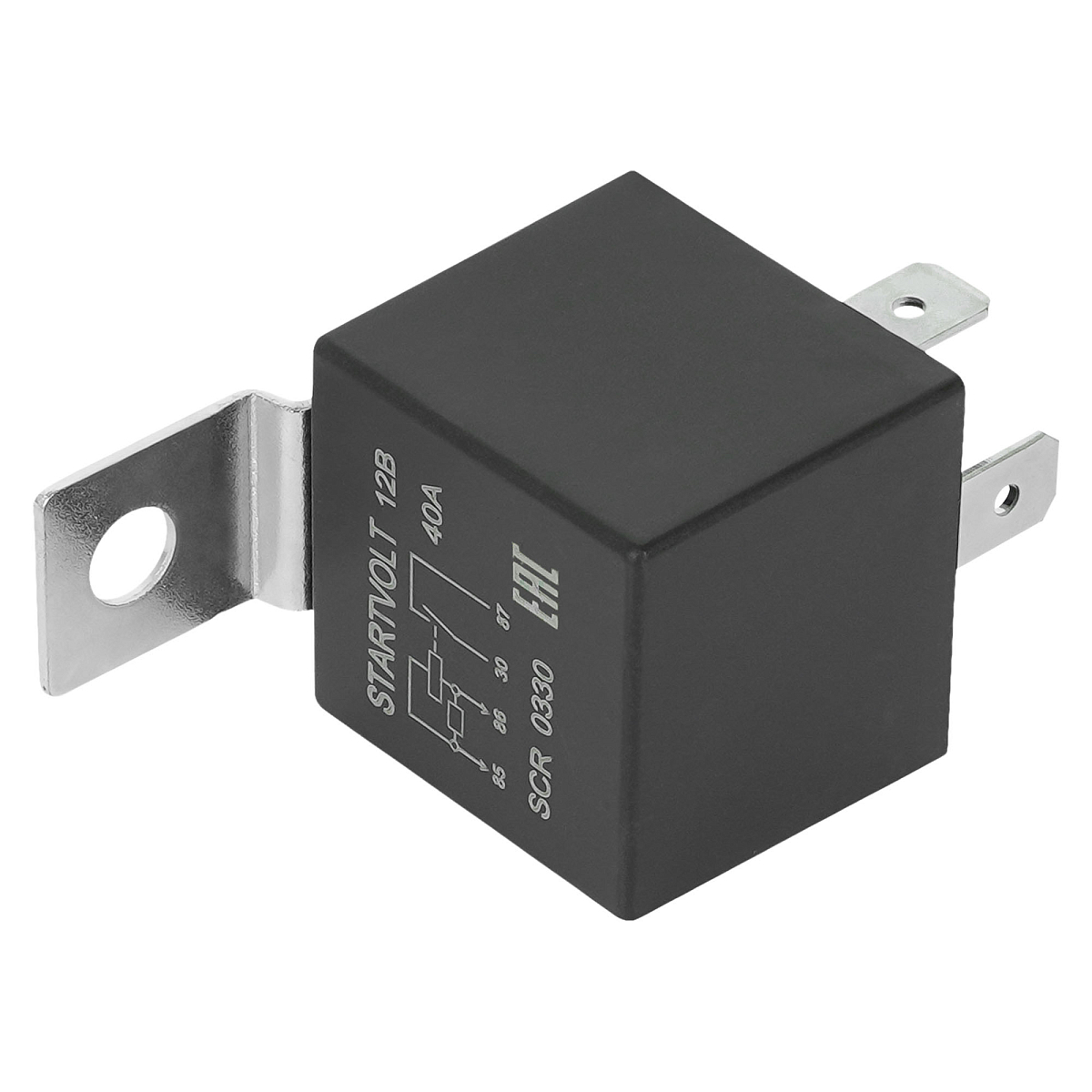 Реле защиты стартера 12V 40A 4 контакта (с кронштейном, с резистором)