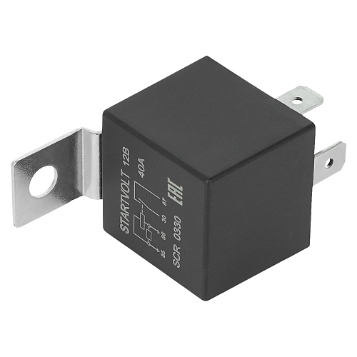 Реле защиты стартера 12V 40A 4 контакта (с кронштейном, с резистором)
