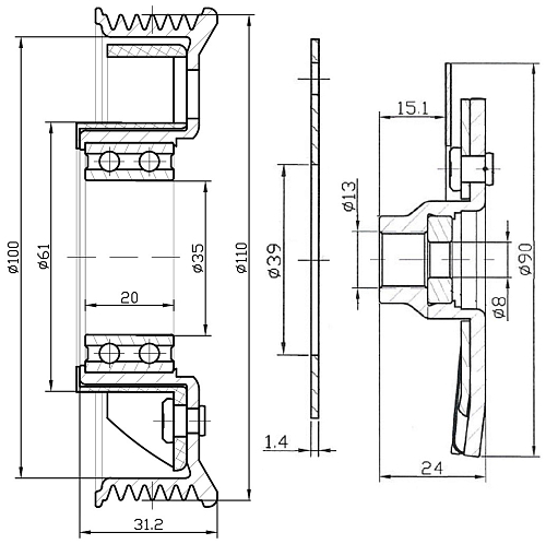 Муфта срывная компрессора кондиционера для автомобилей Skoda Octavia A5 (04-) (Тип Sanden)